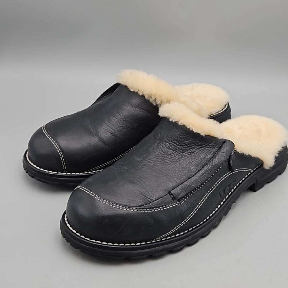 UGG slip on Clogs Women 10 leather